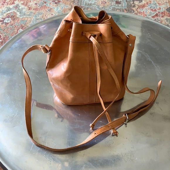Force Ten vintage leather crossbody bucket bag - Picture 1 of 15